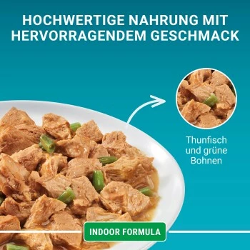 Purina ONE Indoor Formula Mit Thunfisch & Grünen Bohnen 26x85g 9 Purina ONE Indoor Formula Mit Thunfisch & Grünen Bohnen 26x85g – Bild 7
