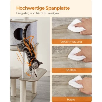 FEANDREA Kratzbaum 360° drehbare Plüschbälle 6 FEANDREA Kratzbaum 360° drehbare Plüschbälle – Bild 4