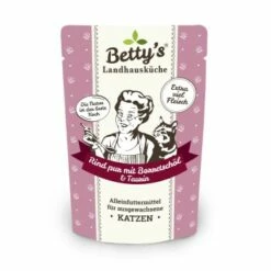 Betty's Landhausküche Frischebeutel Rind Pur 12 X 100g Für Katze