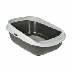 AniOne Katzentoilette High Rim M Dunkelgrau