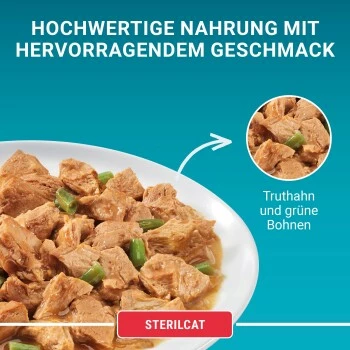 Purina ONE Sterilcat 26x85g Mit Truthahn Und Grünen Bohnen 11 Purina ONE Sterilcat 26x85g Mit Truthahn Und Grünen Bohnen – Bild 9