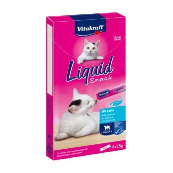 Vitakraft Cat Liquid-Snack 11x6 Stück Lachs & Omega 3 3 Vitakraft Cat Liquid-Snack 11x6 Stück Lachs & Omega 3
