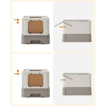 FEANDREA Katzentoilette, Mit Deckel Grau 9 FEANDREA Katzentoilette, Mit Deckel Grau – Bild 7