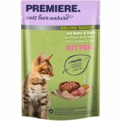 PREMIERE Cats Love Nature Deluxe Ragout Kitten Kalb & Huhn 24x100 G
