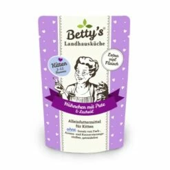 Betty's Landhausküche Frischebeutel Kitten Huhn & Pute 12 X 100g Für Katze