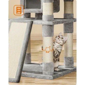 FEANDREA Katzenbaum 172cm Hellgrau Hellgrau 8 FEANDREA Katzenbaum 172cm Hellgrau Hellgrau – Bild 6