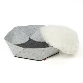 Canadian Cat Company Filz-Katzenkorb Zoey Hellgrau 4 Canadian Cat Company Filz-Katzenkorb Zoey Hellgrau – Bild 2