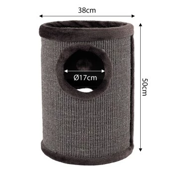 Lionto 50cm Kratztonne Mit Sisal Kratzturm Grau 9 Lionto 50cm Kratztonne Mit Sisal Kratzturm Grau – Bild 7