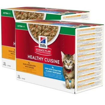 Hill's Science Plan Healthy Cuisine Kitten Ragout Multipack 24x80 G 3 Hill's Science Plan Healthy Cuisine Kitten Ragout Multipack 24x80 G