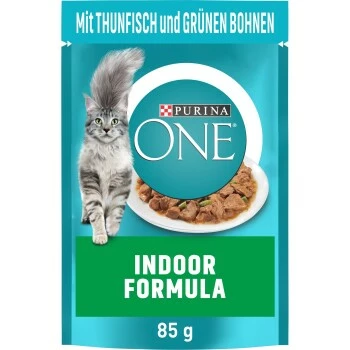 Purina ONE Indoor Formula Mit Thunfisch & Grünen Bohnen 26x85g 3 Purina ONE Indoor Formula Mit Thunfisch & Grünen Bohnen 26x85g