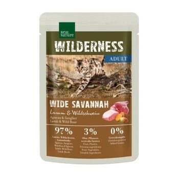 REAL NATURE Wilderness Adult True Country 12x85g Wide Savannah Mit Lamm & Wildschwein 3 REAL NATURE Wilderness Adult True Country 12x85g Wide Savannah Mit Lamm & Wildschwein