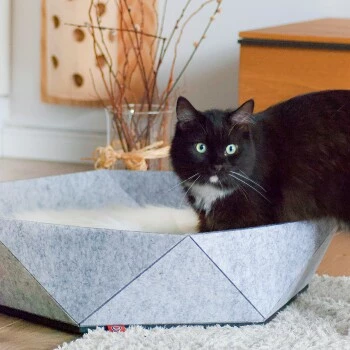 Canadian Cat Company Filz-Katzenkorb Zoey Hellgrau 6 Canadian Cat Company Filz-Katzenkorb Zoey Hellgrau – Bild 4