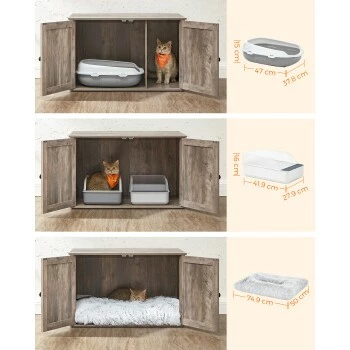 FEANDREA Katzenklo Schrank Greige 8 FEANDREA Katzenklo Schrank Greige – Bild 6