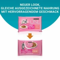 Purina ONE Junior Kittenfutter Nass Zarte Stückchen In Sauce Lachs 48x85g -ANIMONDA Verkäufe c25cb178a68f11ebc2fea56f1969e095483e32dd 1356454 de DE purina one 7