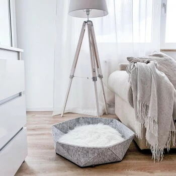 Canadian Cat Company Filz-Katzenkorb Zoey Hellgrau 10 Canadian Cat Company Filz-Katzenkorb Zoey Hellgrau – Bild 8