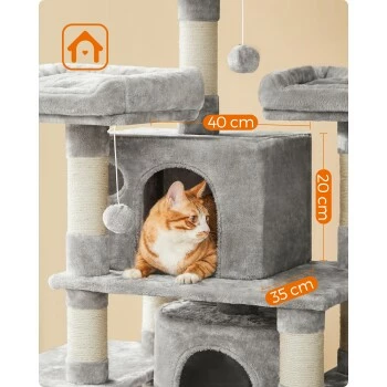 FEANDREA Katzenbaum 172cm Hellgrau Hellgrau 7 FEANDREA Katzenbaum 172cm Hellgrau Hellgrau – Bild 5