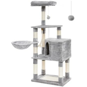 FEANDREA Kletterbaum 138cm Hellgrau Hellgrau 3 FEANDREA Kletterbaum 138cm Hellgrau Hellgrau