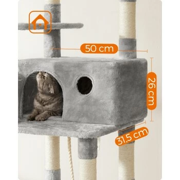 FEANDREA Kratzbaum 164cm Hellgrau Hellgrau 7 FEANDREA Kratzbaum 164cm Hellgrau Hellgrau – Bild 5